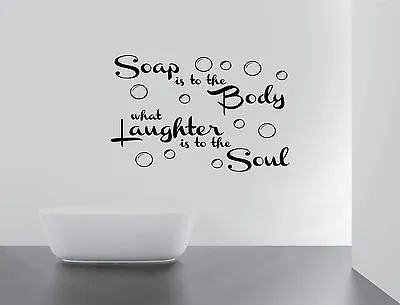 £4.99 • Buy  Soap Body Bath Soul Ralax Quote Wall Stickers Art Bathroom Removable Decals DIY