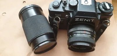 Rare Zenit 122 35mm SLR Russian Film Camera + 2 Lens 70-210 And 49-55 Working • £50