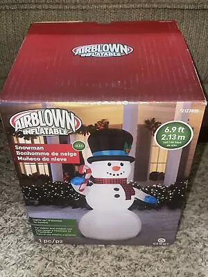6.9 Ft.  Airblown Inflatable Christmas Snowman Lights Up LED Works Great • $34.99