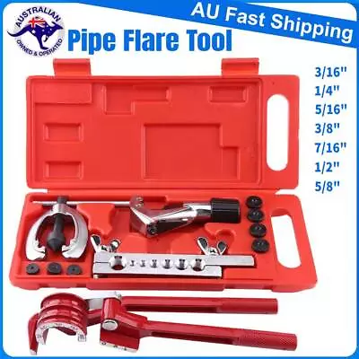 11pcs Double Flaring Tool Tube Bender Flare Kit Brake Fuel Line Air Conditioning • $34.89