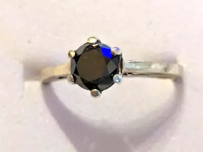 Vintage Hallmarked TGGC 9ct Gold And Black Diamond Solitaire Ring Size N/O 2.4 G • $100.49