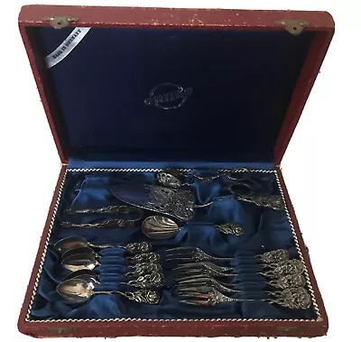 Vintage Antiko 90 German Silver 16 Pcs. Demitasse Hildesheim Flatware Set W Box. • $199