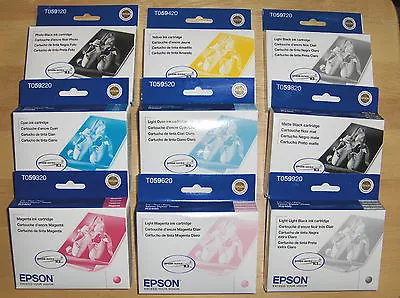 2013-2016 GENUINE FULL SET 9 EPSON T059120 -T059920 INK For R2400_ T059 -T0599 • $109.89