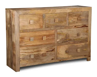 Solid Mango Wood Light Dakota Extra Large Drawers New Indian Furniture • £474.95