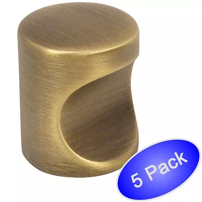 *5 Pack* Cosmas Cabinet Hardware Brushed Antique Brass Finger Pull #3312BAB • $7.65