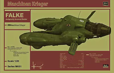 Hasegawa Maschinen Krieger 1/20 Falke 64001 • $74.99