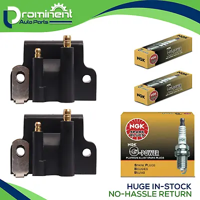 2 Ignition Coil & NGK Spark Plugs For Johnson Evinrude OMC BRP 0582508 0777661 • $70.12