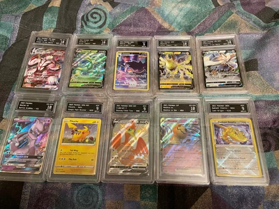 $127.86 • Buy 10 Graded Pokemon Card Slab LOT Bulk TCS (PSA BGS CGC) #7