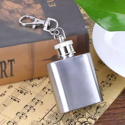 Portable Stainless Steel Mini Flask Keychain For Wine 1oz 28ml • £4.72