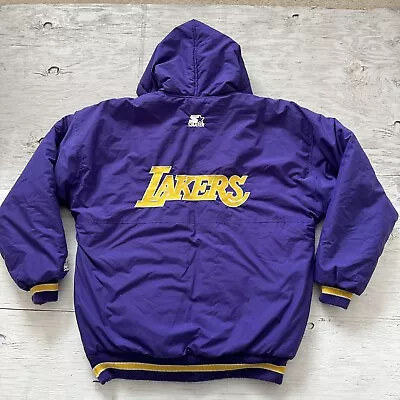 Vintage 90s NBA Starter LA Los Angeles Lakers  Full Zip Basketball Jacket Sz M • $199