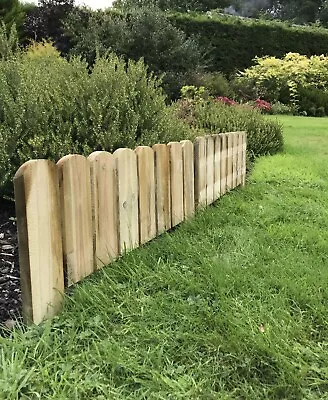 Wooden Picket Border Fence Log Edging Garden Wood Border Fencing Lawn Roll  2Pcs • £18.99