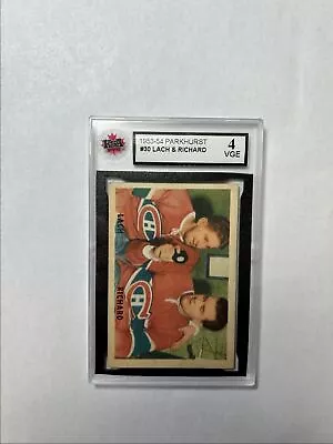 1953-54 Parkhurst Maurice Richard/Elmer Lach (DP) #30 KSA 4 • $91.51