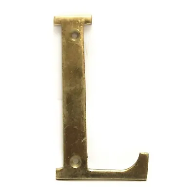 Solid Brass Letter Initial L Door Wall Address Sign 4  Inch Vintage • $4.48