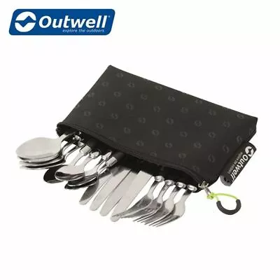 Outwell Pouch Cutlery Set Picnic Tableware Camping Caravan Campervan Compact NEW • £16.99