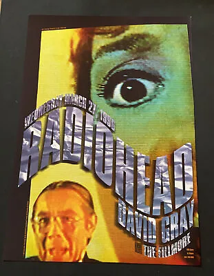 $50 • Buy Radiohead David Gray Original 1996 Concert Poster San Francisco Fillmore