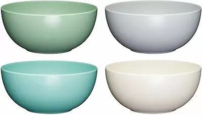 4x Melamine Bowl Set Multicolored Crockery Outdoor Dining Soup Pasta Bowl Set • £14.95