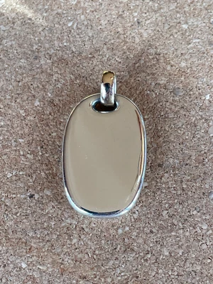 $300 • Buy James Avery Sterling Silver Dog Tag Pendant 14K Yellow Gold Bail,  17 Grams