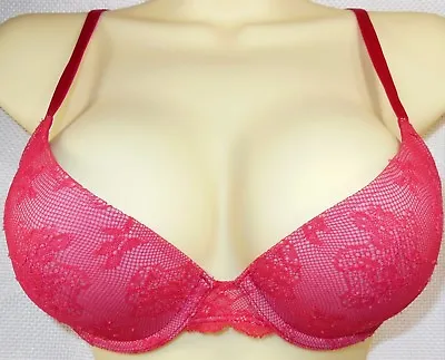 💖Victoria's Secret BIOFIT RedPink 34C Demi Uplift Underwire Bra 34 C • $11.88