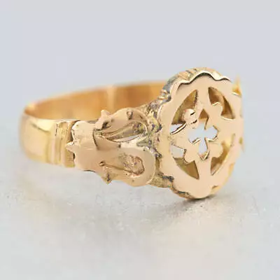 Georgian Cross Signet Ring - 18ct Gold - Size M ½ • £350