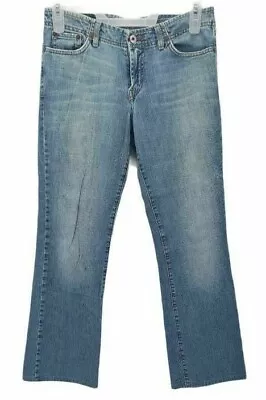 Lucky Brand Womens Elle Boot Cut Jeans Blue Medium Wash Faded Zip Denim USA 6 • $25.67