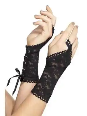 £9.99 • Buy NEW Black Lace Gloves Burlesque Vampire Witch Halloween Fancy Dress Accessories