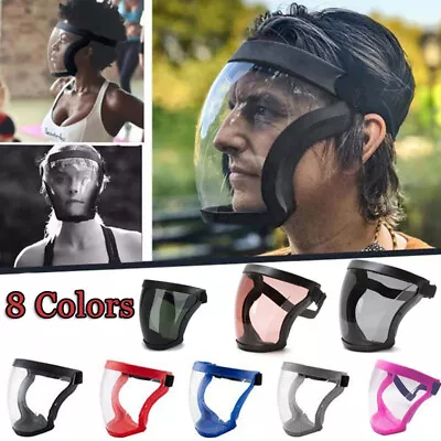Anti-fog Full Face Shield Super Protective Head Cover Transparent Safety Mask • £6.74