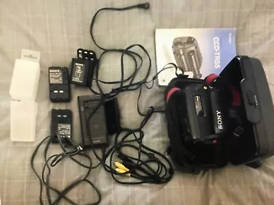 Sony Video Camera Handycam Recorder Video 8 CCD-TR55 NTSC With Many Supplies  • $39