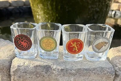 2013 Set Of 4 2.5” Tall Game Of Thrones 2.5 Oz. Shot Glasses HBO Series • £11.56