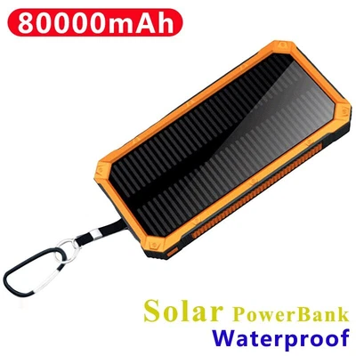 $14.43 • Buy 80000mAh Solar Power Bank Two-way Fast Charging High Capacity External Battery W