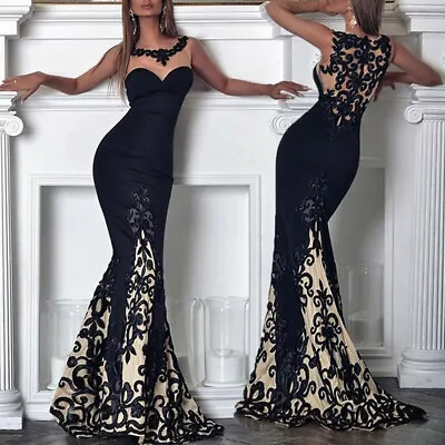 $41.64 • Buy Sexy Cut Out Shoulder Bodycon Maxi Formal Cocktail Party Gown Evening Long Dress