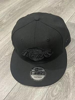 Los Angeles Lakers New Era 9Fifty SnapBack Adjustable Hat Black On Black • $26.99