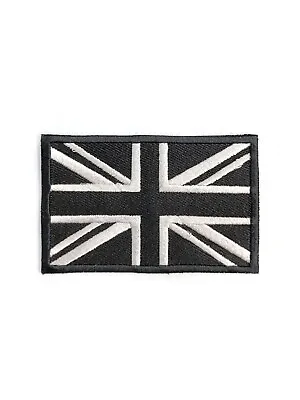 Union Jack Black Flag Embroidery Sew On Iron On Patch Badge For Clothes 9x55cm • £2.49