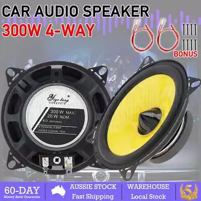 2x 4 Inch 300W Car Audio Coaxial Heavy Mid-bass Ultra-thin Modified Speakers New • $25.55