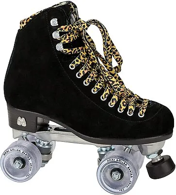 New Moxi Black Suede Panther Roller Skates 8 Fits Women's Size 9 Outdoor Wheels • $259