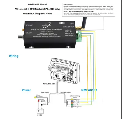 QK-A026 AIS Receiver With NMEA Multiplexer  WiFi  GPS (R&S) • $192