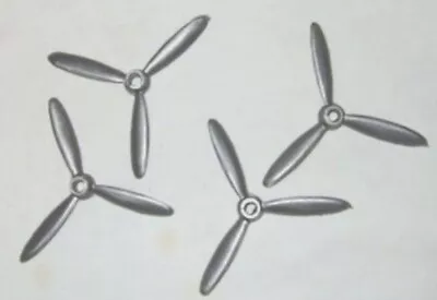 4 Original Old 1950's Marx SILVER Airplane Propellers • $24.50