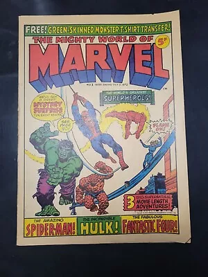 $175 • Buy The Mighty World Of Marvel # 1 VG RARE 1972 UK🔥🔥🔥