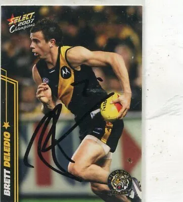 $7.50 • Buy AFL Select 2007 #141 Richmond Brett Deledio Autographed Card