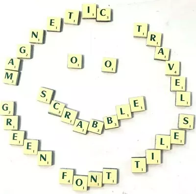 Pocket Scrabble Magnetic Tiles Green Font Letters -Travel Spares Spare Tile VGC • £1.75