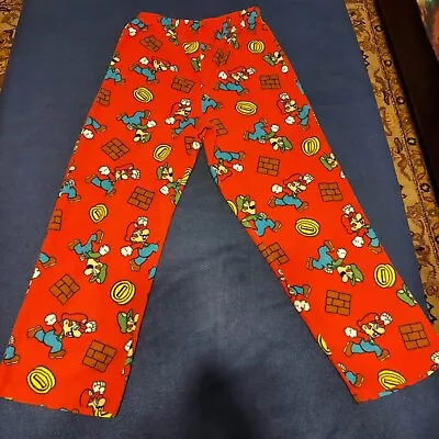 Super Mario Bros Boys Pajama Pants Size 14 100% Polyester Mario Luigi • $9.95