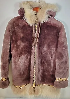 VTG EUC Spear & Picardi Brown Moulton And Fur Eskimo Style Parka Women's Small • $159.99
