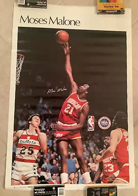 Original 1977 Moses Malone Sports Illustrated Poster Houston Rockets 23 X 35!! • $95