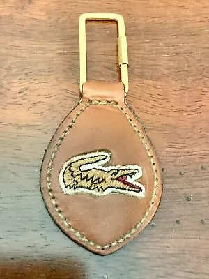 Vintage Lacoste Izod Alligator Crocodile Logo Leather Keyring Key Ring Chain • $18