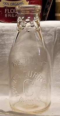 C. A. Curry Dairy Niagara Falls New York Quart Milk Bottle Embossed • $19.99