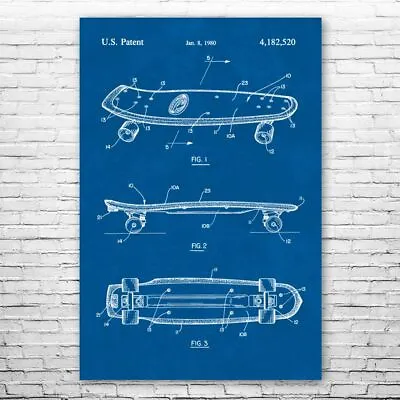 Penny Cruiser Skateboard Patent Poster Print 12 SIZES Skateboarding Gifts • $15.95