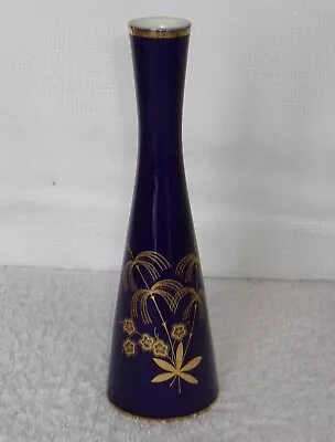 Vtg Lindner Lindnerporzellan Kueps Bavaria Germany Echt Cobalt Bari Bud Vase • $45