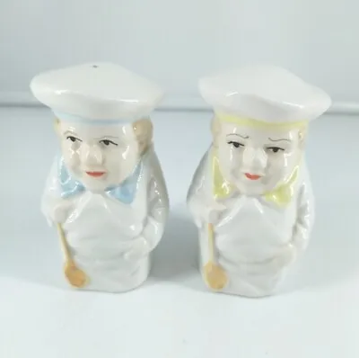 Ceramic Vintage Chef  Baker Salt  Pepper Shakers Collectible Hand Painted 3.5  • $10