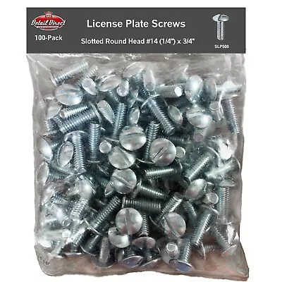 License Plate Screws Slotted Round Head Screw #14 1/4  X 3/4  (100 Pack) • $25.48