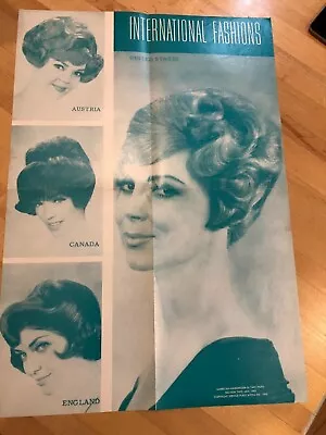 Vintage Poster  International Fashions  From Modern Beauty Shop January1965  • $5