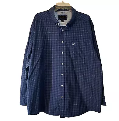 ARIAT Men's Button Down Shirt Blue Plaid Size 2XL XXL Pro Series • $18.99